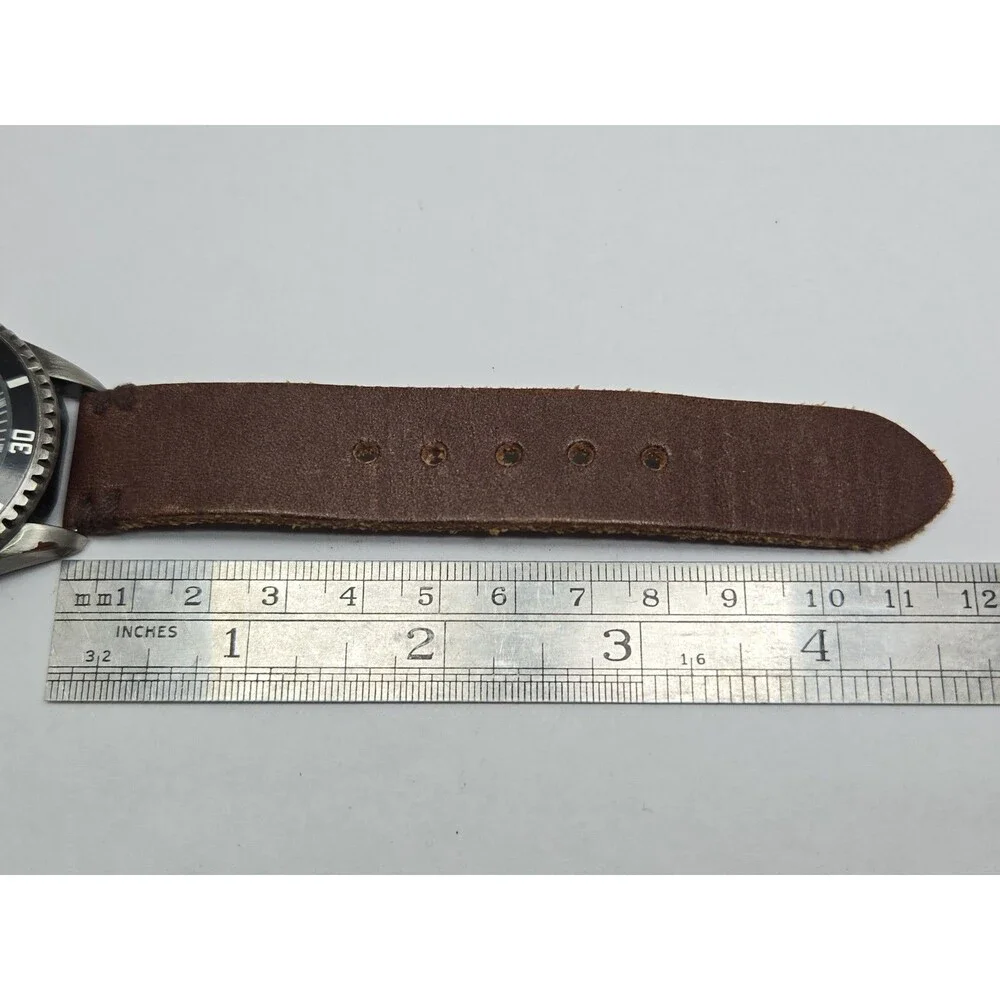 American Eagle Outfitters Mens Coke Bezel Brown Leather Quartz Watch New Battery